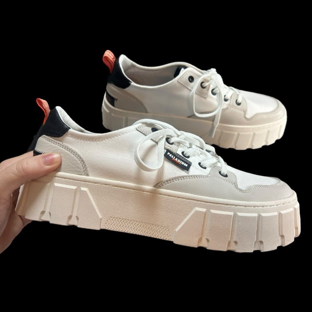 Palladium REVOLT LO TX In White Grey Size 11 New Platform Chunky - Picture 2 of 5